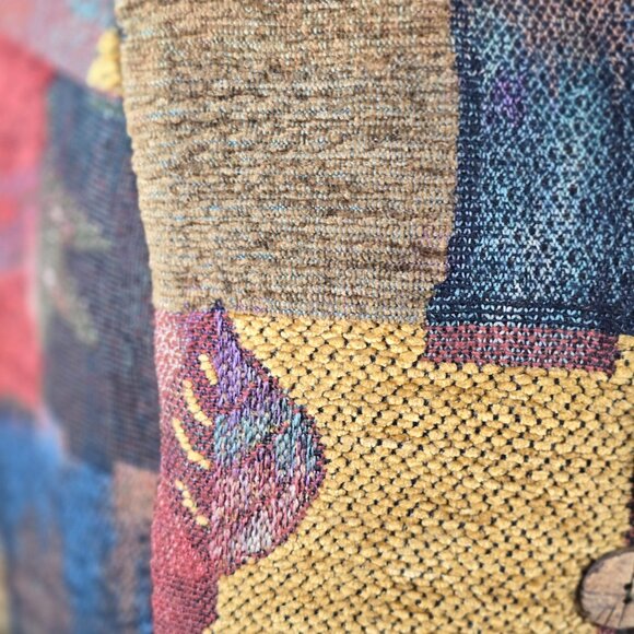 BETS by Canvasbacks Lined Patchwork Design Vest Size XL Wood Buttons USA (MM-3) - Picture 4 of 14